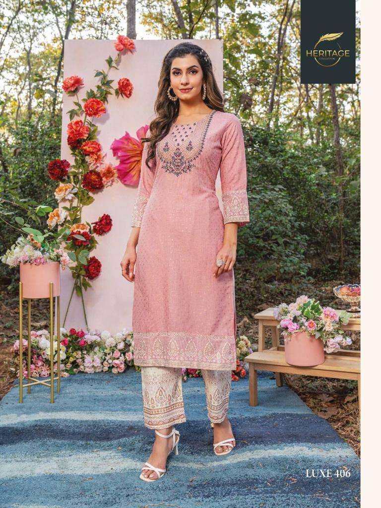 HERITAGE COLLECTION LUXE VOL 4 KURTI WITH PENT 404